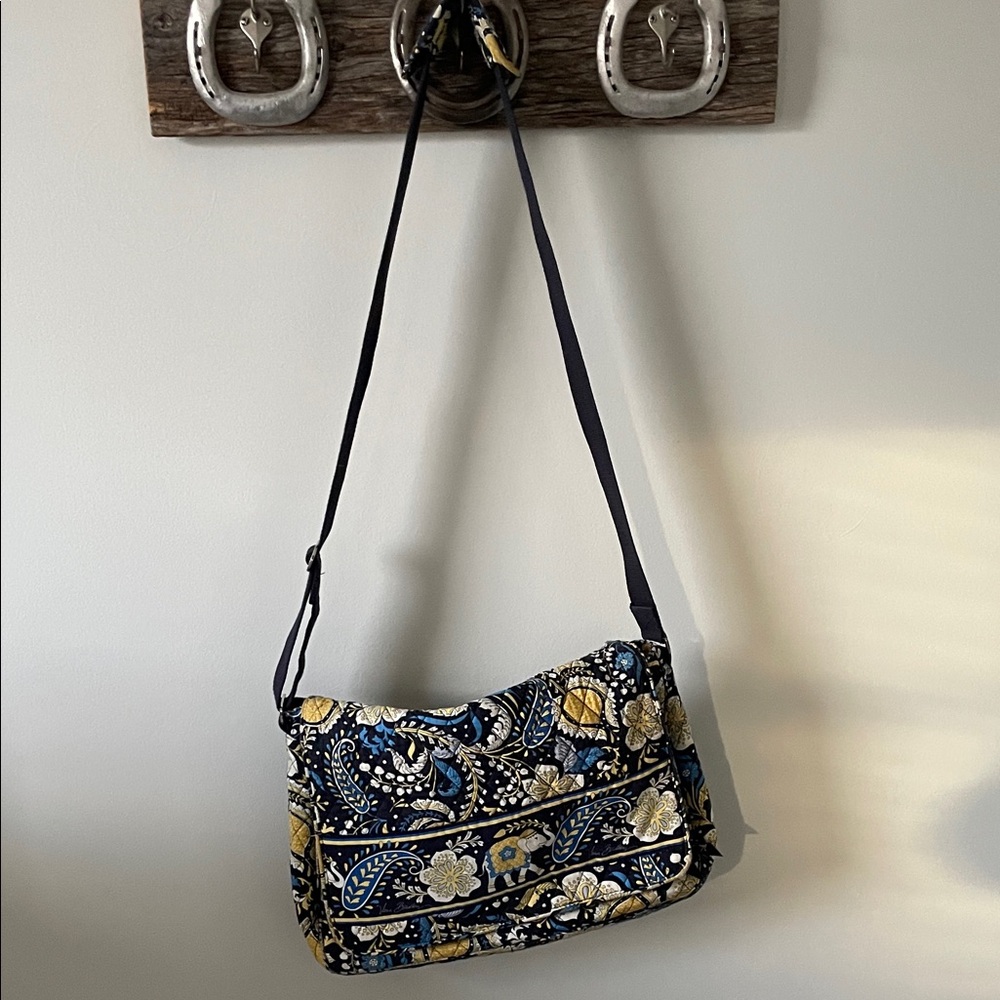 Vera Bradley Blue and Yellow Floral Crossbody Bag